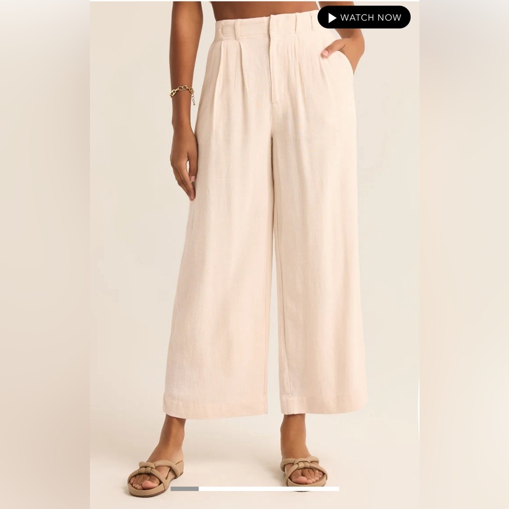 Z Supply Cream Wide-Leg Pants